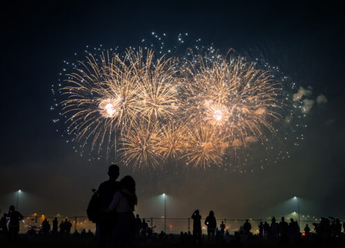 Photo of people watching fireworks